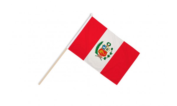 Peru Crest Hand Flags